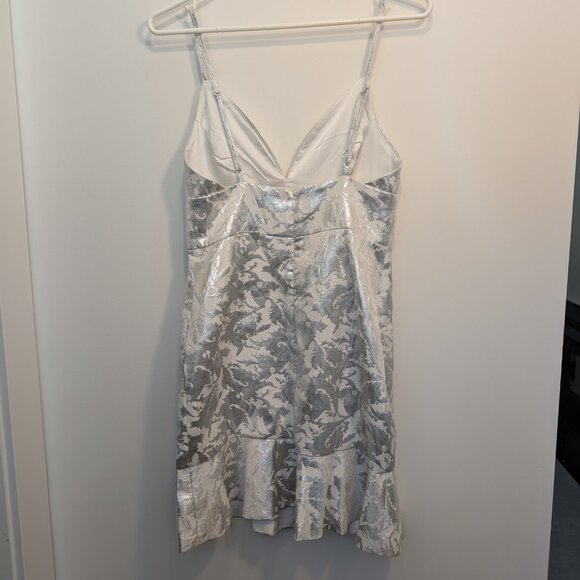 Lulus Can't Refuse White Jacquard Ruffled Mini Dress - Picture 4 of 5